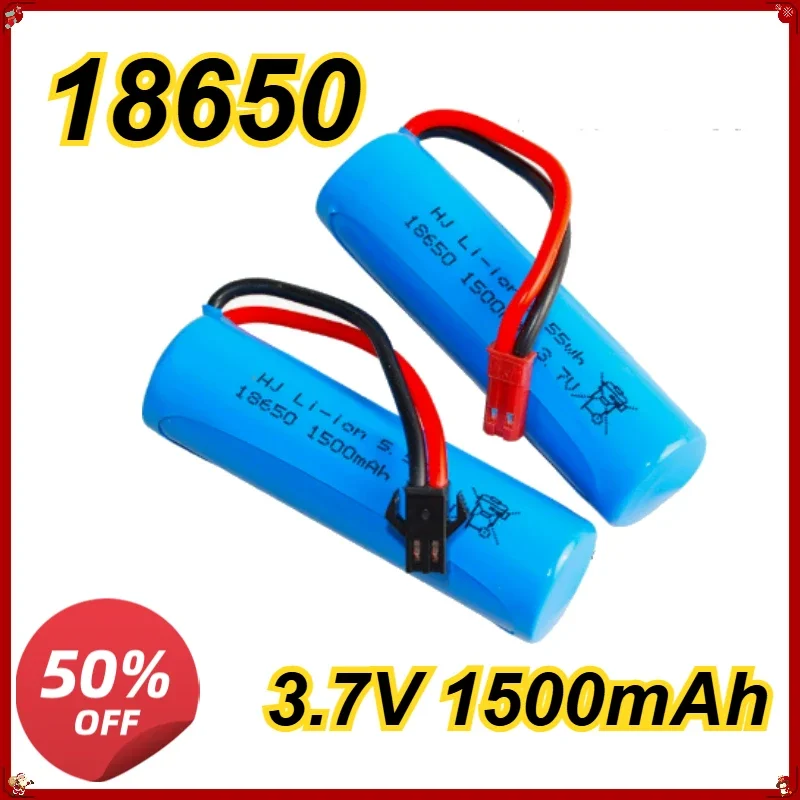 for 2PCS-18650 3.7V 1500mAh for RC Toys Car Boats Plane Parts for RC Stunt Dump Car Toys Accessories SM-2P JST Li-ion Battery