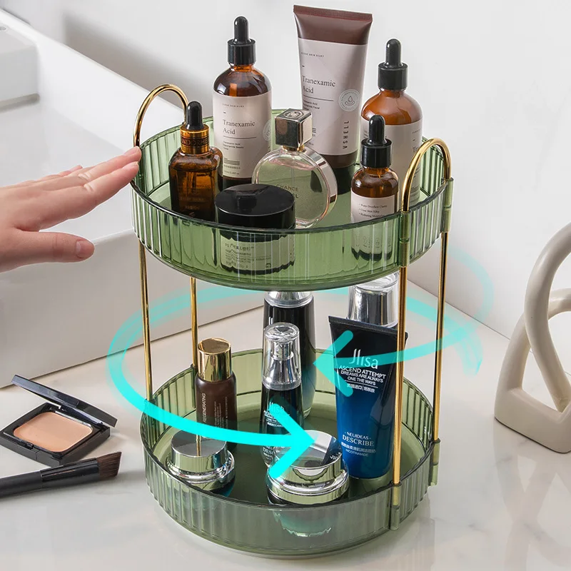 

Rotatable Cosmetic Storage Tray Multi-Layered Make Up Organizer Round Large Capacity Maquillage Cosmetic Storage Rack Holder