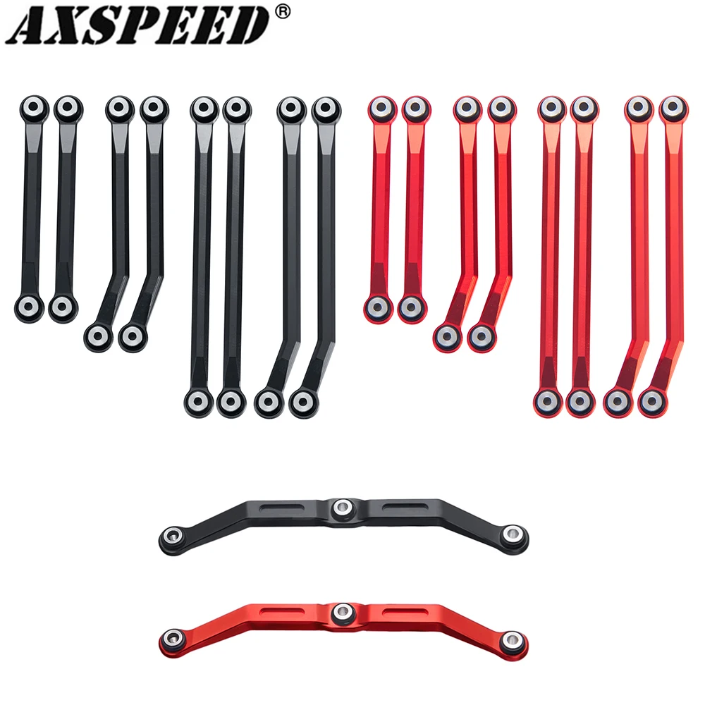 AXSPEED Metal Chassis Linkage High Clearan and Steering Link Set for 1/18 RC Crawler TRX4M Bronco Defender Upgrade Parts