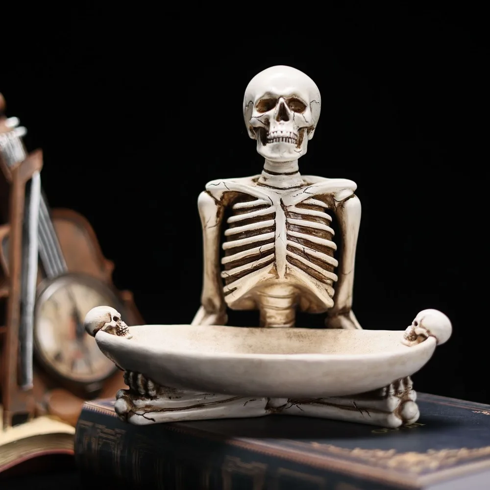 

Декоративное украшение для хранения в виде черепа на Хэллоуин, органайзер для ключей в прихожую, аксессуары для украшения дома, скульптура, Готический Декор