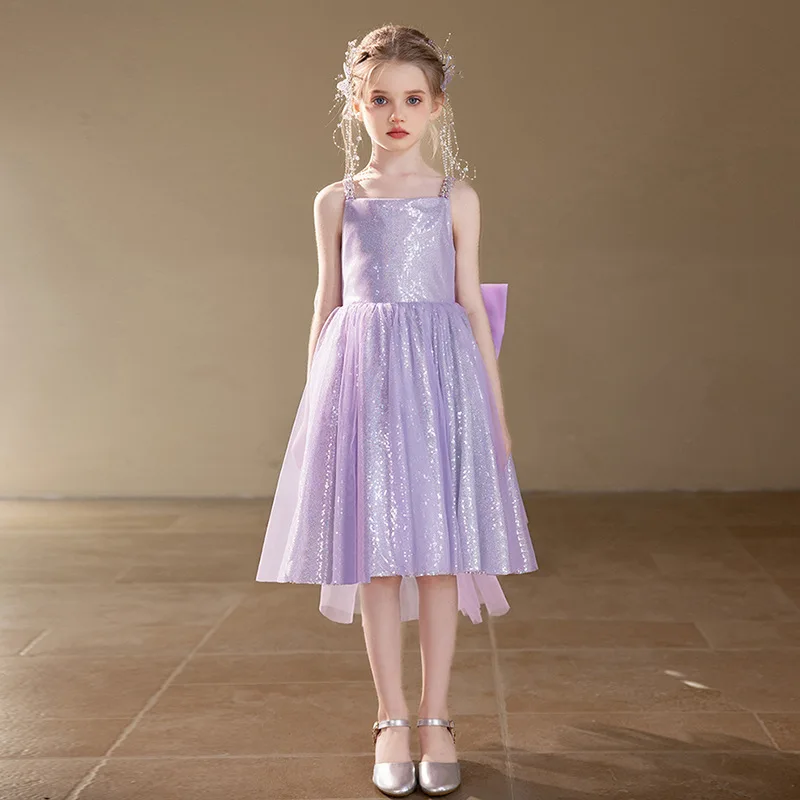 

1-8 years Girls party dress 2025 new sequined tutu baby birthday dresses suspender princess