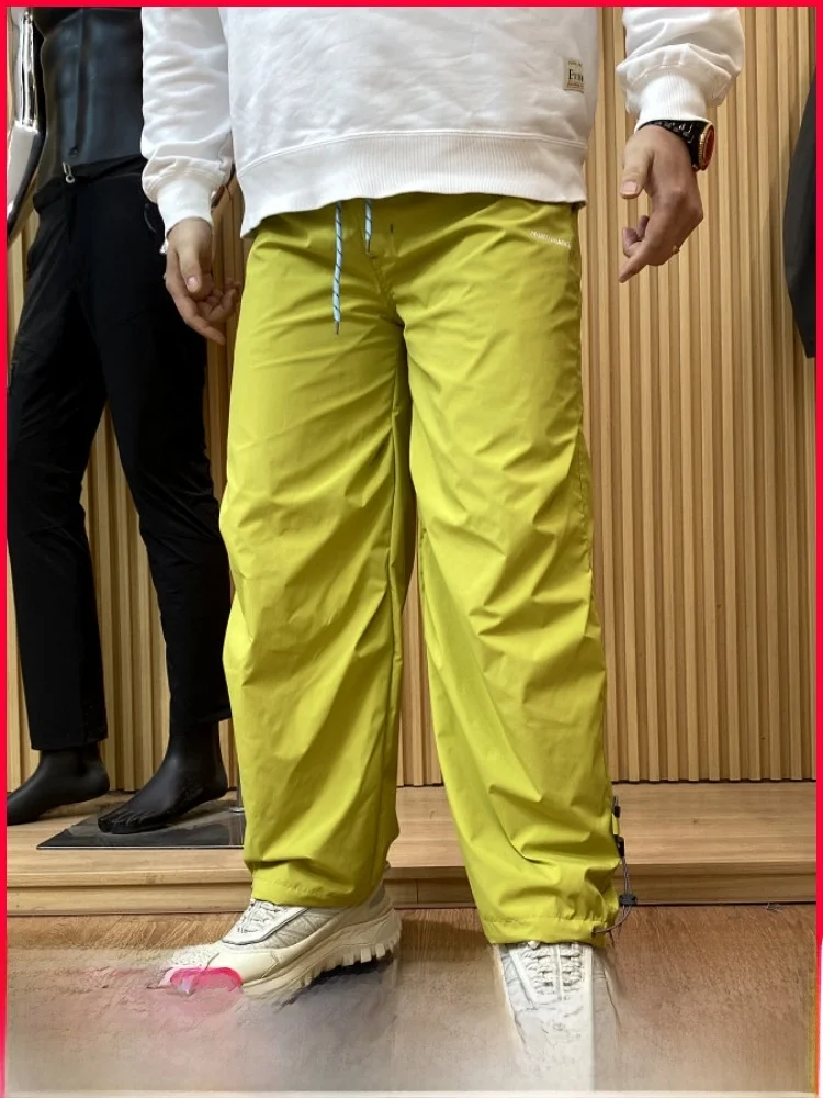 

Paratrooper Pants Outdoor Casual Trousers for Couples Spring Summer Hiking Folded Waist Dstring Loose Fit Straigh...