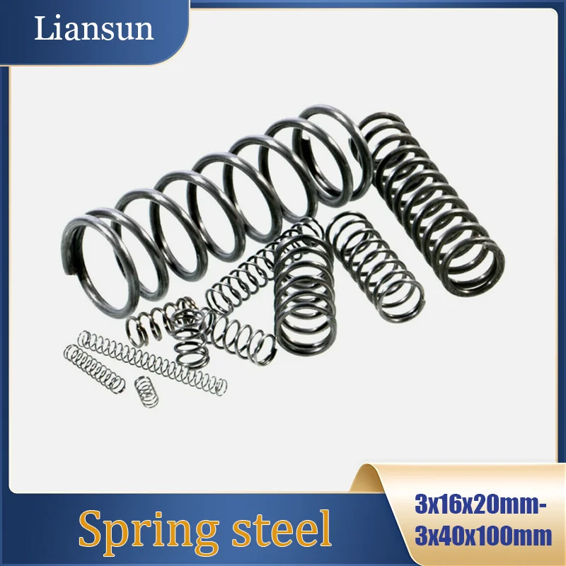 1pcs Black Spring Steel Y-Type Compression Spring Wire Diameter: 3 mm Outer Diameter: 16-40 mm Industrial Compression Spring