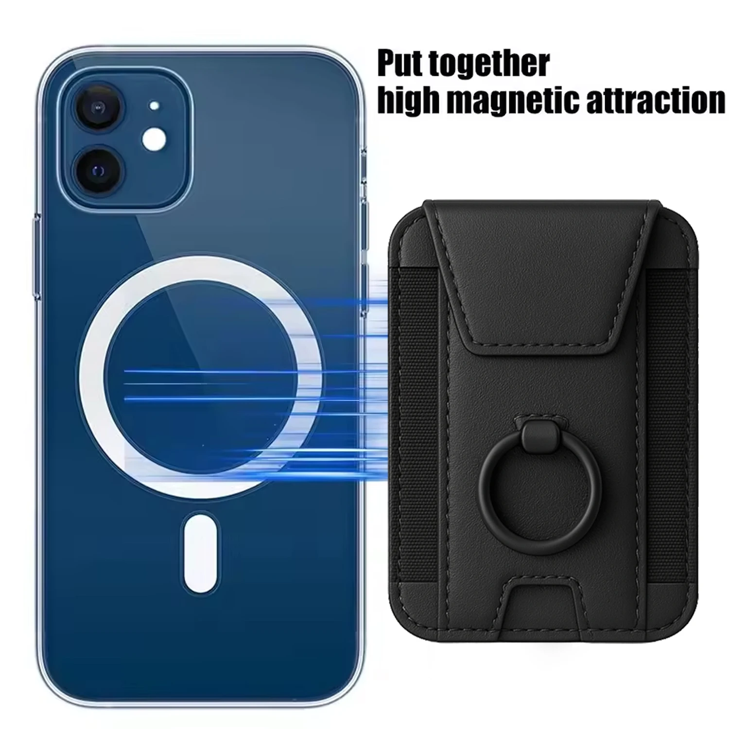 Multifunctional Magnetic Phone Holder Stands Leather Wallet for IPhone 16/15/14/13/12 Pro Max Strong Magnetic Card Holder Wallet