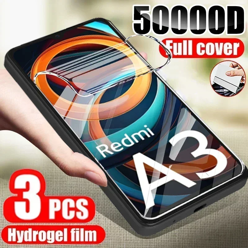 3PCS Hydrogel Film for Xiaomi Redmi A3 A1 A2 Plus Soft Screen Protector for Redmi 13C 12C 12 10C 10A 10 Screen Protective Film