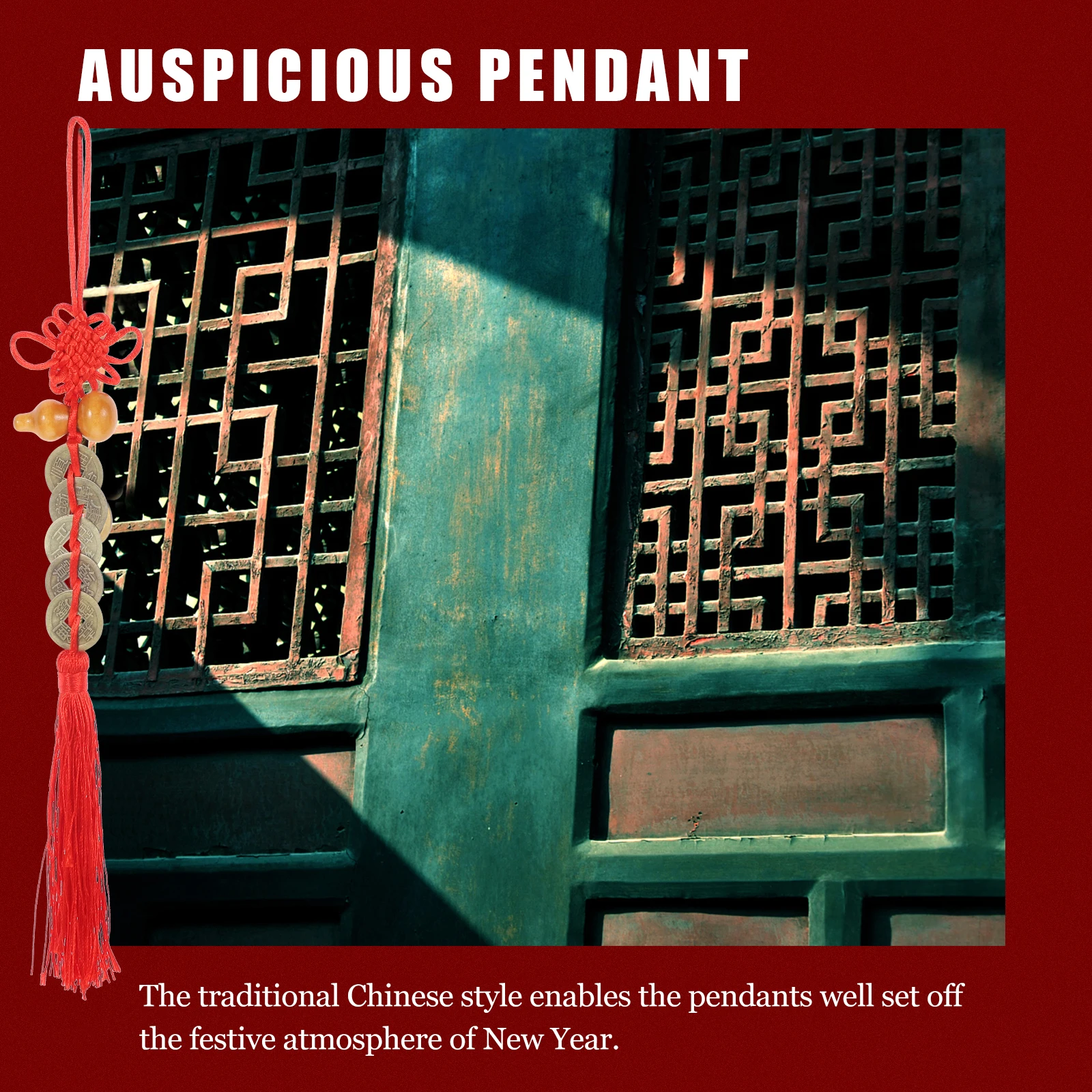 Adorno de borla de moneda de calabaza con nudo chino, colgante de calabaza de la suerte para decoración del hogar y el coche, suministros para Festival, colgante para Festival de Primavera, 4 Uds.