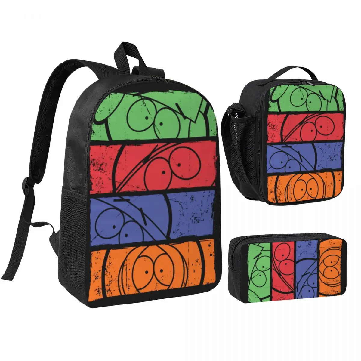 

SouthsPark минимальный постер с лицами, 3 вида/набор, рюкзак для мальчиков и девочек, холщовые сумки для колледжа, сумка для обеда, пенал