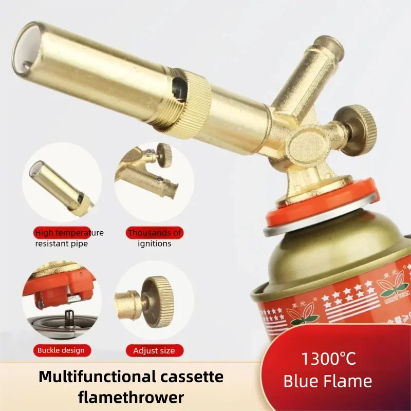

Portable Copper Welding Gas Torch Nozzle Flame Gun Outdoor Camping Flamethrower Butane Burner Welding Equipment Kitchen Lighter