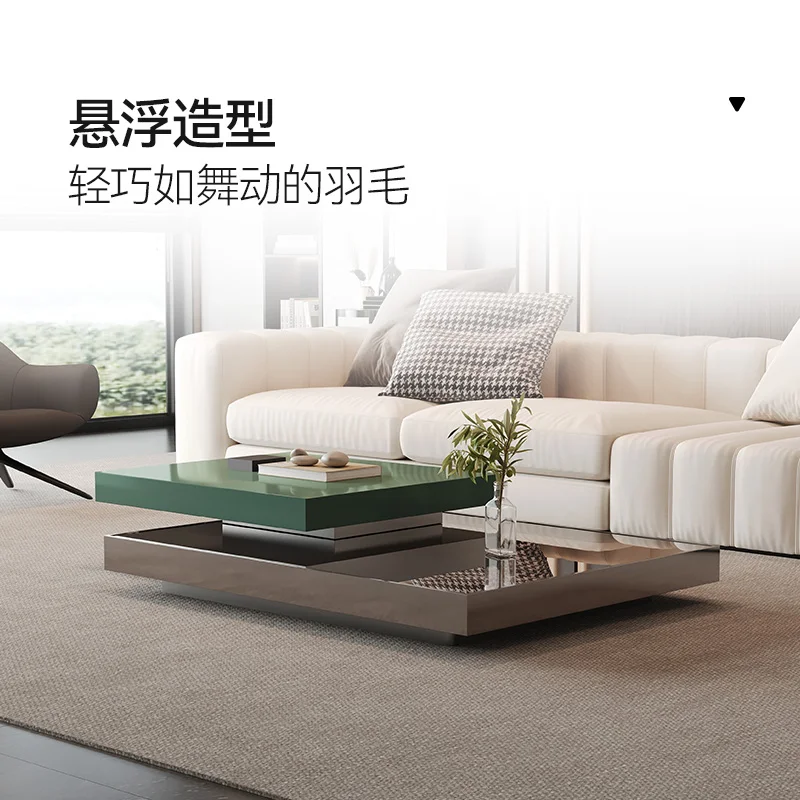 b11-Italian Minimalist Stainless Steel Coffee Table Nordic Living Room Villa Rectangular Coffee Table Designer Home Furniture
