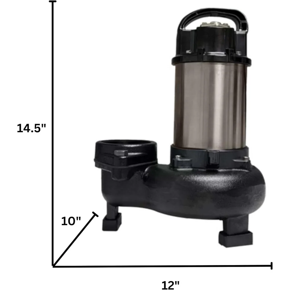 10,500 GPH Direct Drive Submersible Pump for Water Gardens, Ponds and Waterfalls PN-10500 Black Smart Design for Small Spaces