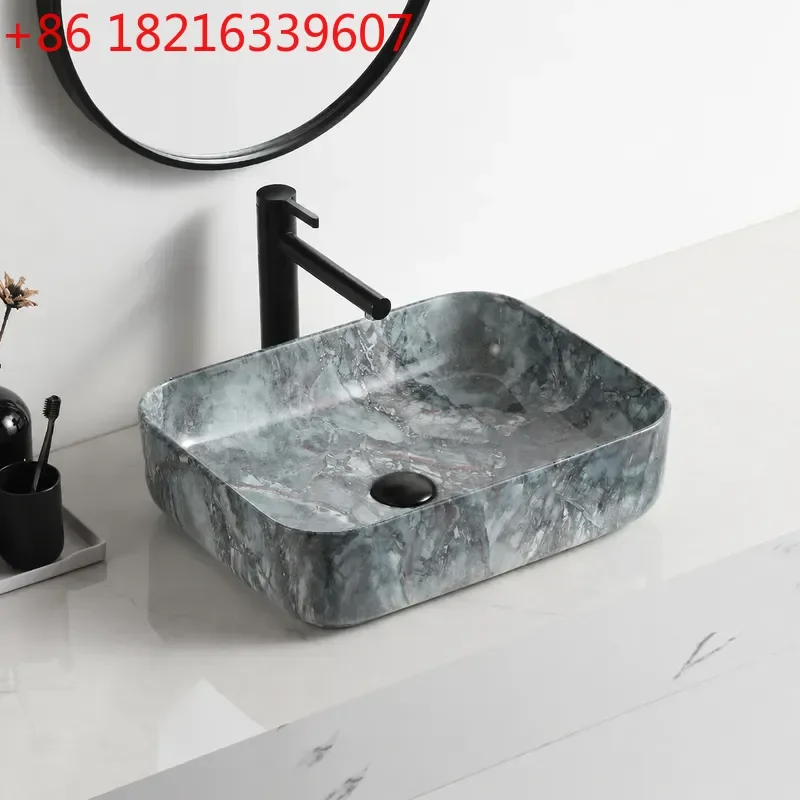 YAO Modern Simple Water Transfer Ceramic Integrated Washbasin Single Basin Bathroom Art Sink Toilet Lavatory Manufacturer Direct