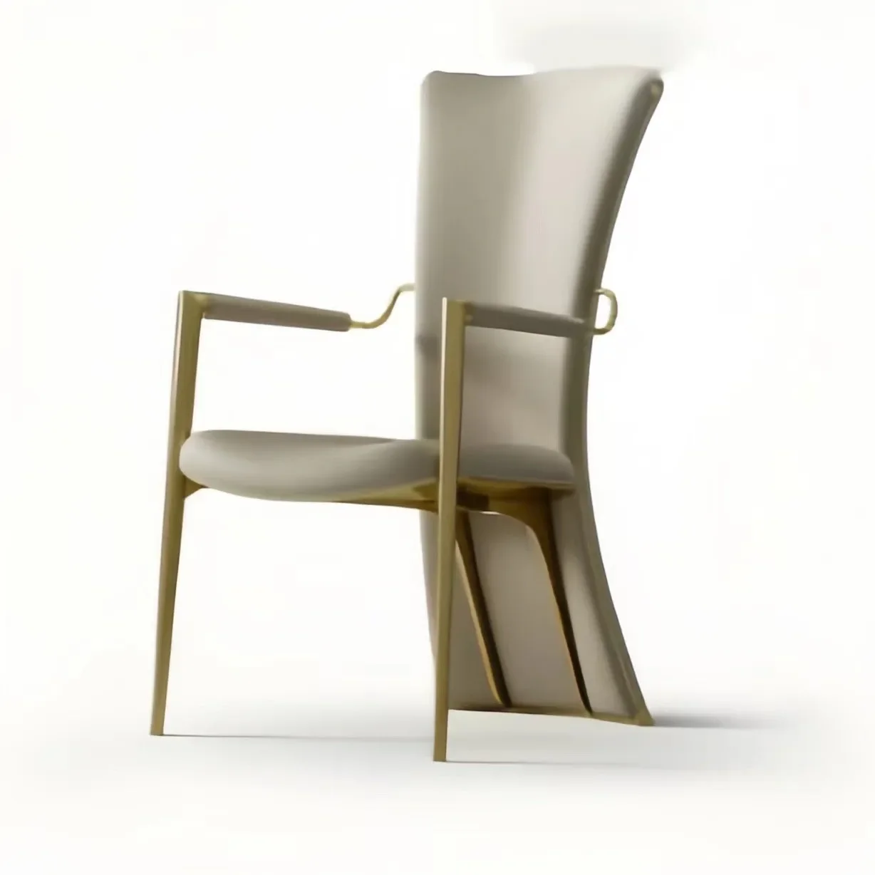 

Light luxury light luxury dining chair, villa restaurant designer high-end all-leather dining chair