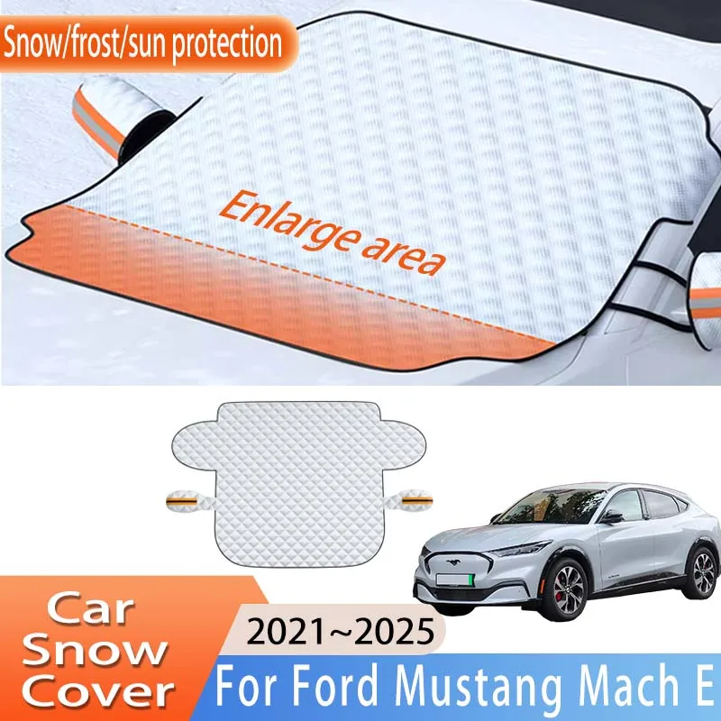 Car Accessories For Ford Mustang Mach E 2021~2025 2022 2023 Front Windscreen Snow Cover Ice Sun Protector Waterproof Auto Parts