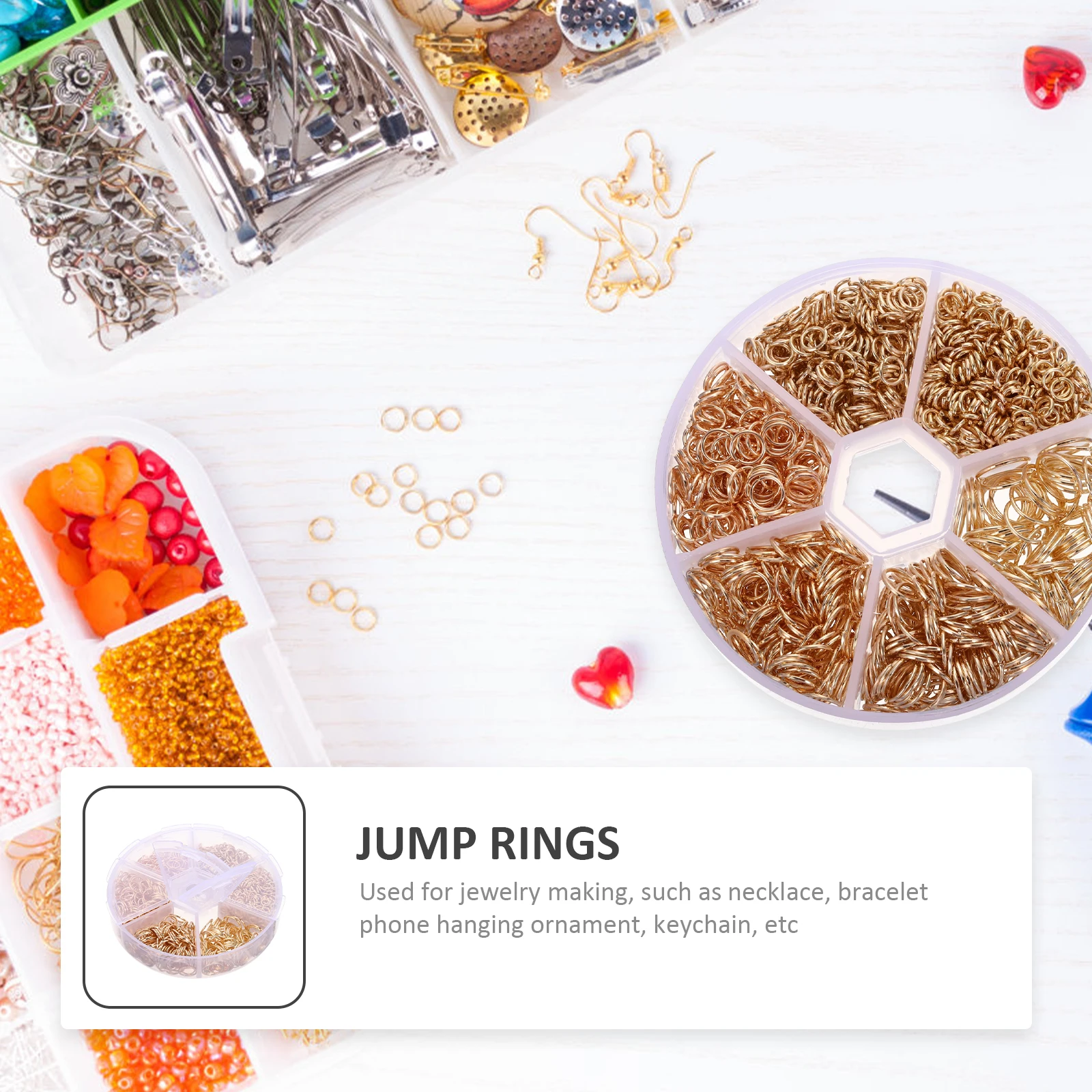 

1390 шт., кольца для прыжков, металлическое сопротивление, ожерелье, браслет, брелок, принадлежности, разрезные кольца, аксессуары для рукоделия ручной работы