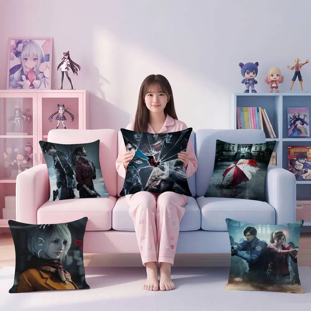 Game Pillow Case Plush Fabric Soft Double Sided Print Sofa Cushion Cover Throw Pillow Covers Ada Wong R-Resident E-Evil