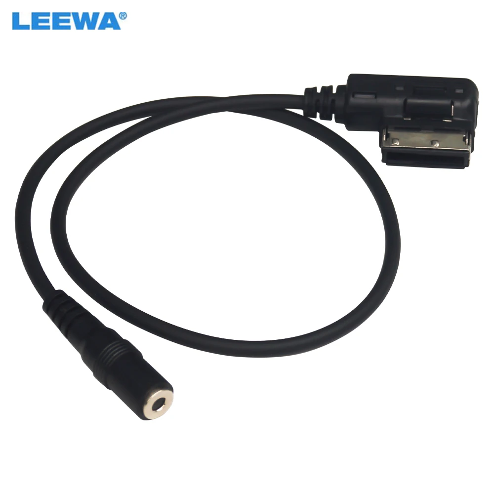 

LEEWA Car 3.5mm Female Jack Line AMI to AUX IN Headphone Port Adapter Audio Input Cable for MDI Audi Q5 A5 A7 A6L A8L A4L AUX