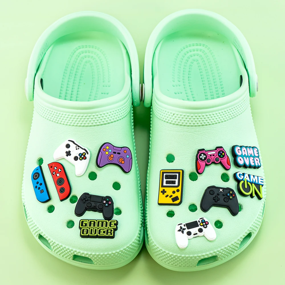 1-13pcs PVC Gamepad Series Shoe Charms for Kids Boys Girls Game Over Shoe Decorations Pins Accessories Clog Buckles Gifts image 5