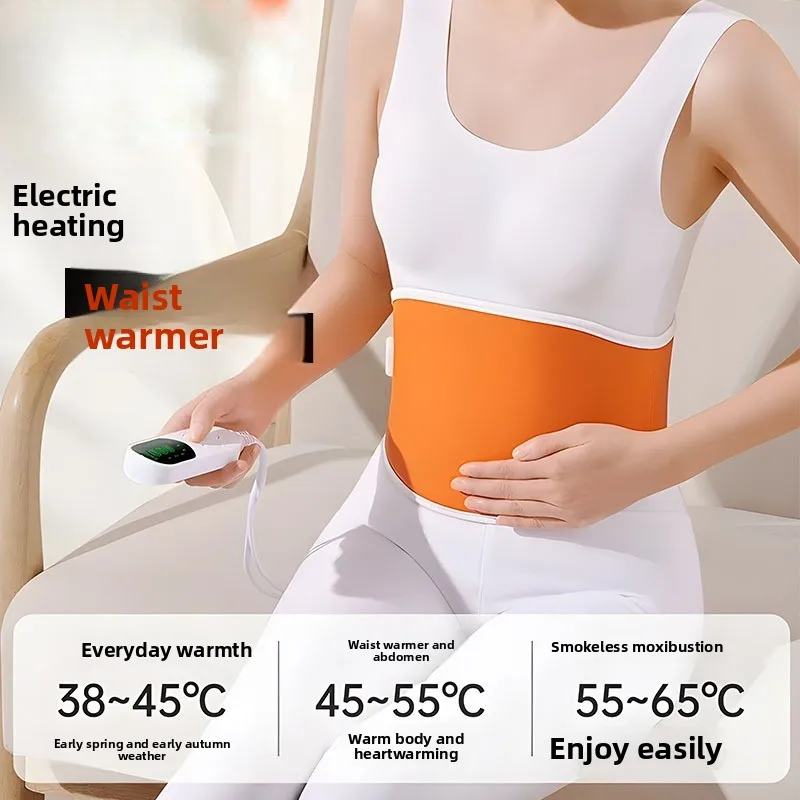 

Electric Heating Waist Belt - Moxa-Infused Therapy Wrap for The Whole Body Warmth with 2 Mugwort Packs