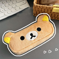 Kawaii Rilakkuma Pencil Cases For Kids Girls Cute Cartoon Bear Pencil Pouch Organizer Pen Bag School Stationeries Gifts Ins Hot