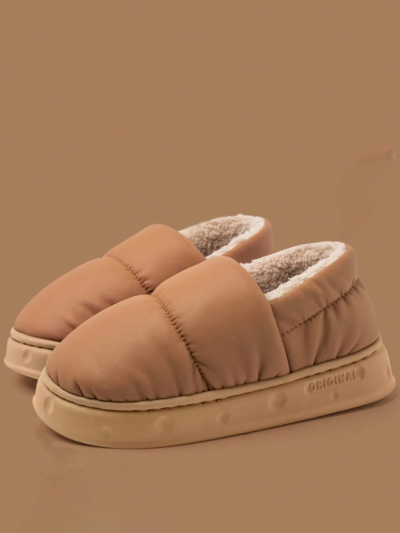 Men\'s Home Slippers Warm Shoes Bag Heel Indoor and Outdoor Non-slip Thick Bottom Casual Daily Home Bag Heel Cotton Shoes