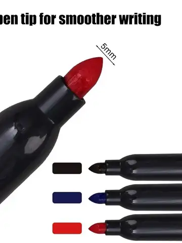 6 PCS Permanent Marker Pen Manga Drawing Markers Black Blue Red Waterproof Ink Sketch Pens Stationery Art School Supplies