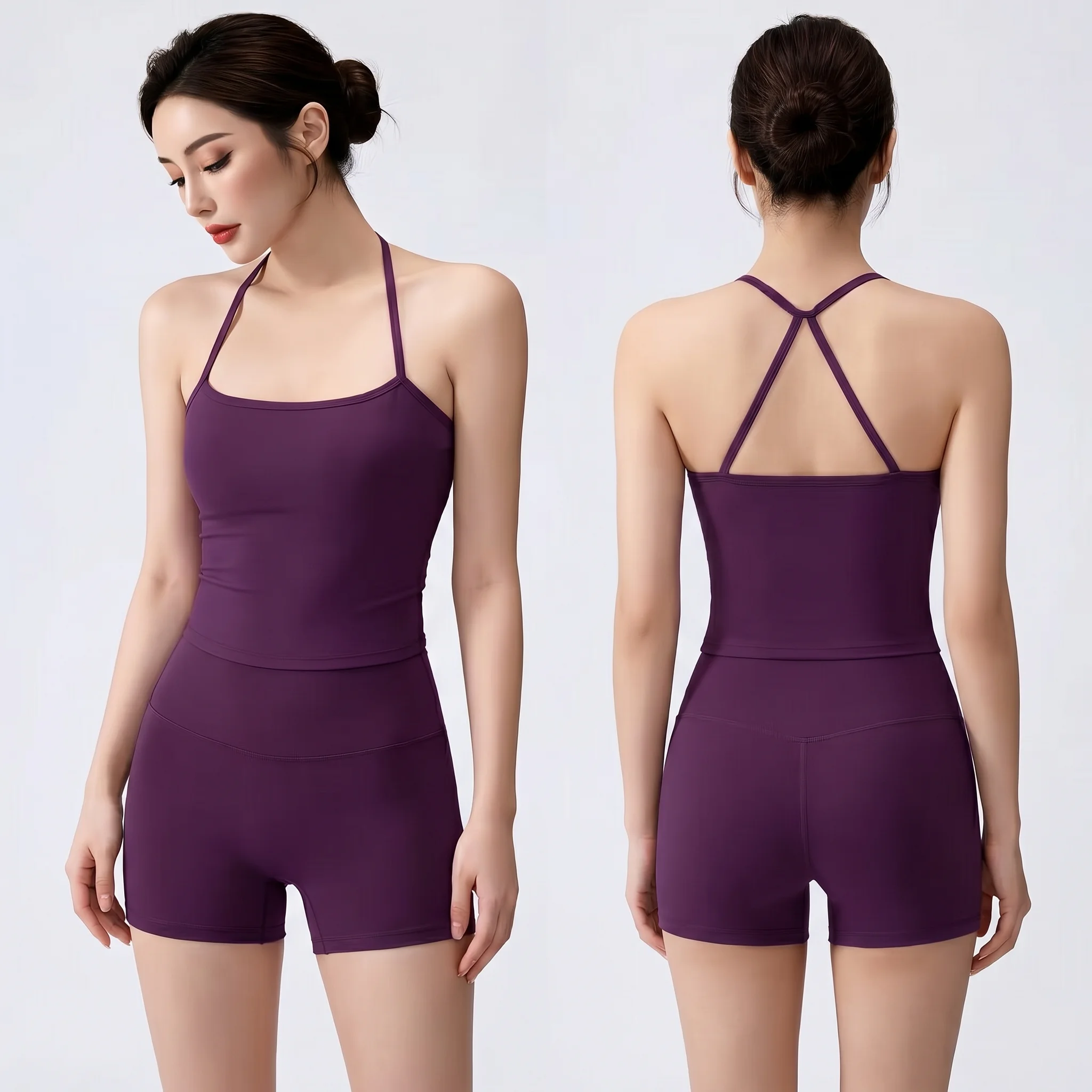 Women's Cross Back Push-Up Sports Bra Tank Top Yoga Fitness Vest Comfortable Gym Workout Wear