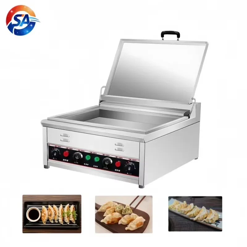 4000W Electric Frying Pan 304 Stainless Steel Japanese Style Non Stick Dumpling Cooker BBQ Grill Stir Fry Easy Clean Kitchen