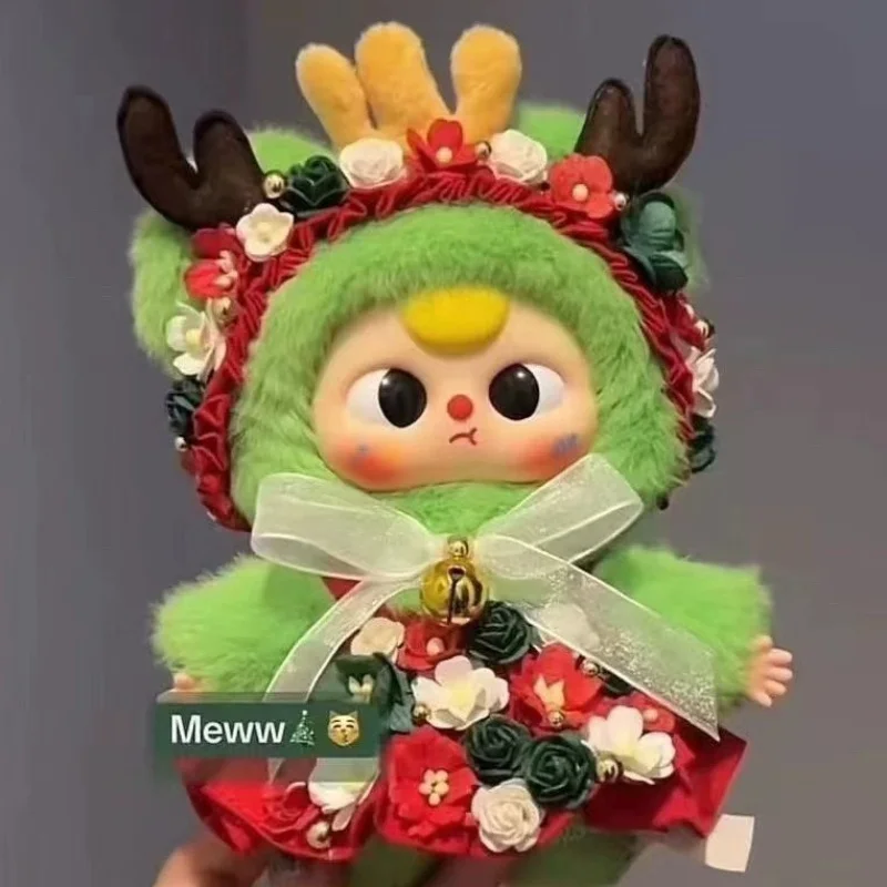 Neue Ankunft Baby Drei 100% Weihnachten Karneval Serie Blind Box Mini Plüsch Vinyl Puppe Schneemann Elch Kleid Anhänger Weihnachten Geschenk