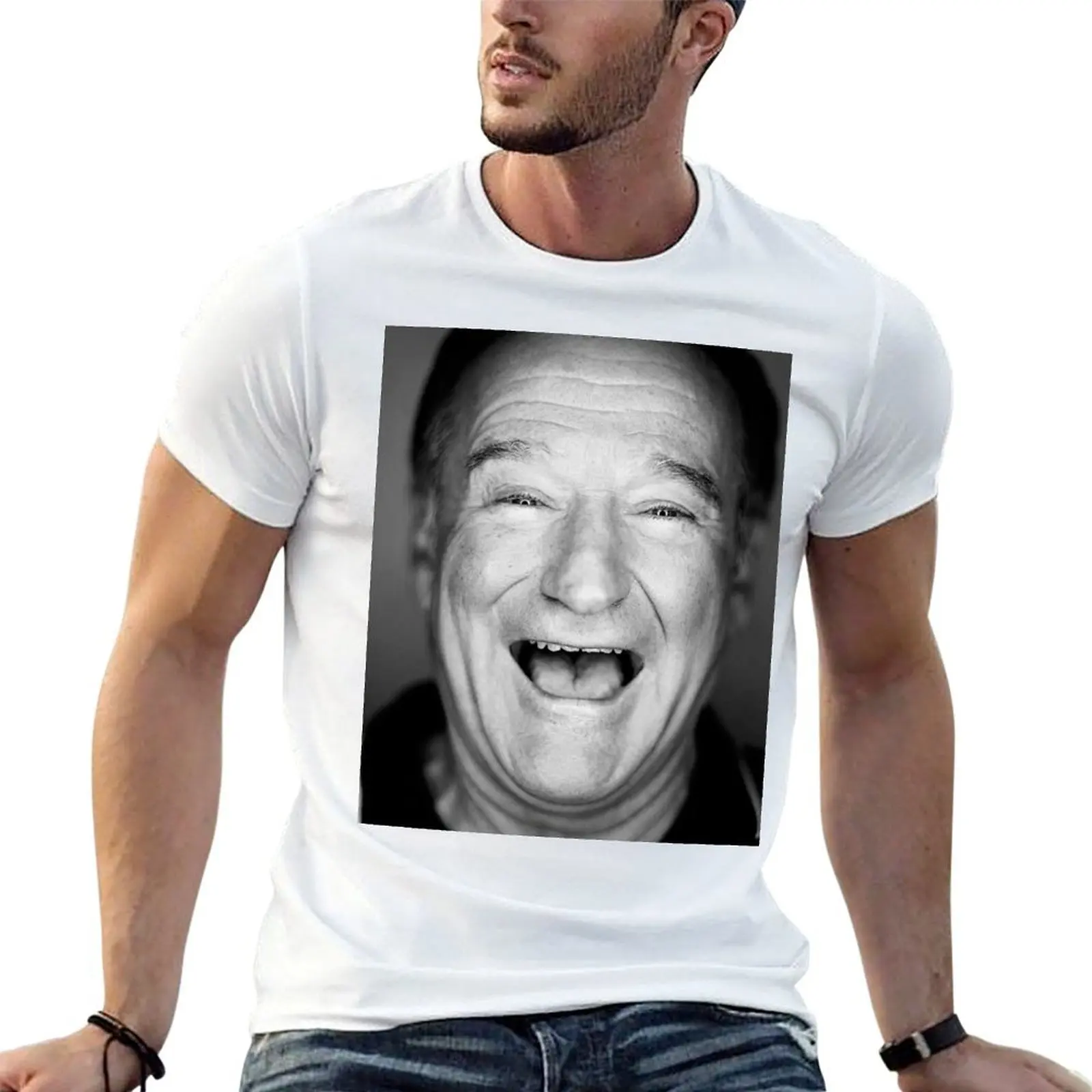 robin williams black and laugh T-Shirt cute clothes boys whites sweat shirts, men