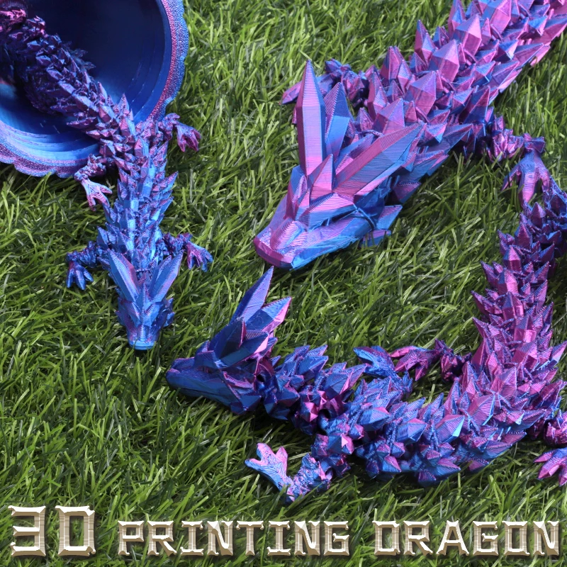 3D Printed Gem Dragon Crystal Fidget Toy Rotatable Articulated Dragon Egg Ideal Gift for Kids with ADHD Perfect for Birthdays