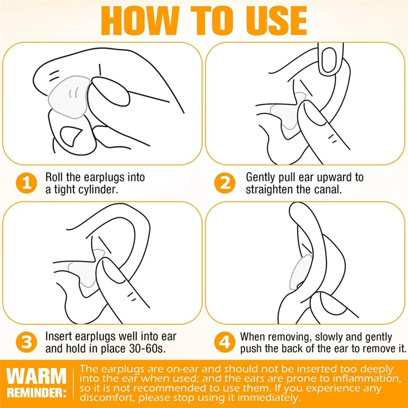 21 زوجًا من سدادات الأذن للنوم، سدادات أذن من السيليكون قابلة لإعادة الاستخدام وقابلة للتشكيل، سدادات أذن ناعمة لإلغاء الضوضاء