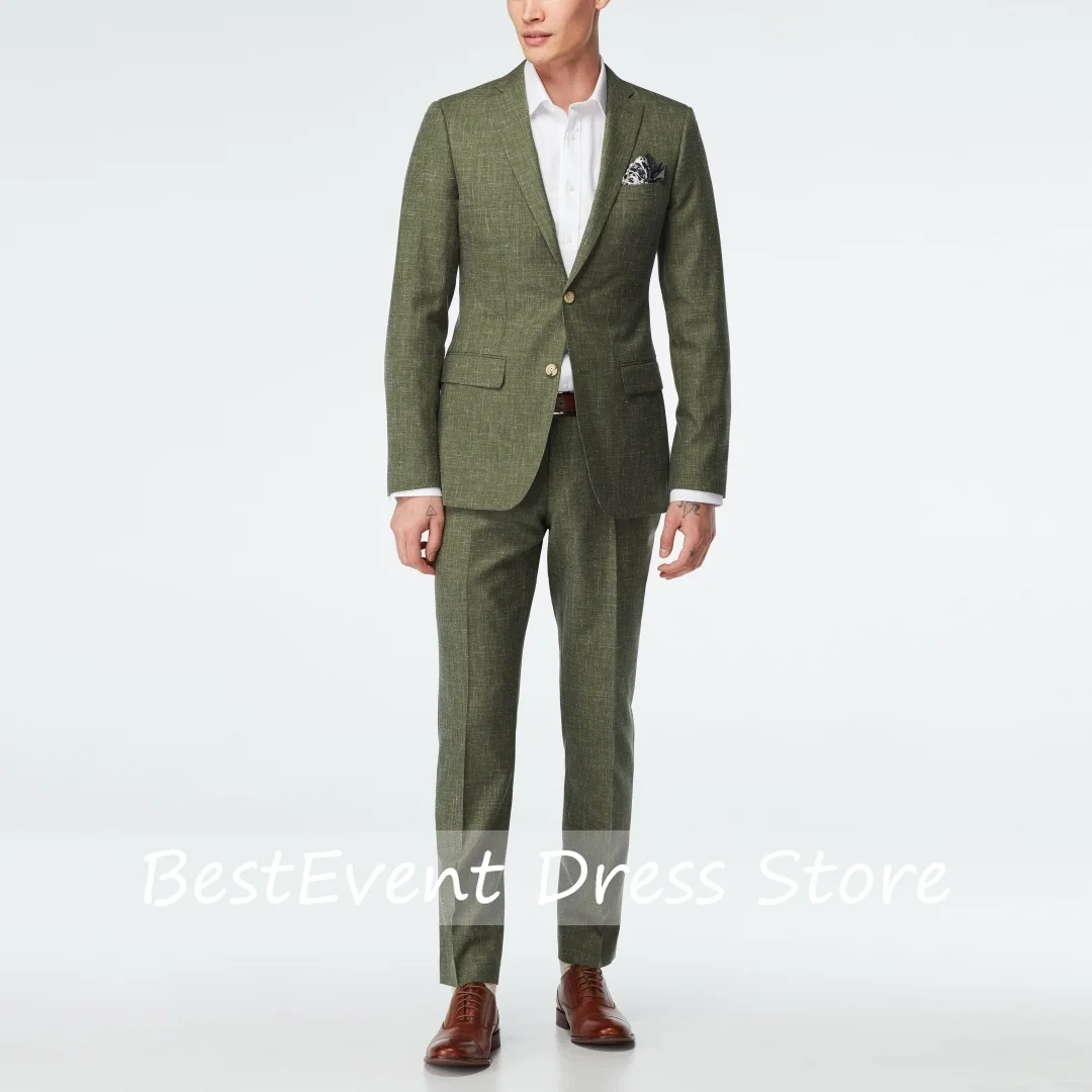 Wedding Suits for Men Summer Two Piece Set Slim Fit Groom Tuxedo Formal Attire Blazer Trousers Wedding Suits for Men Customized