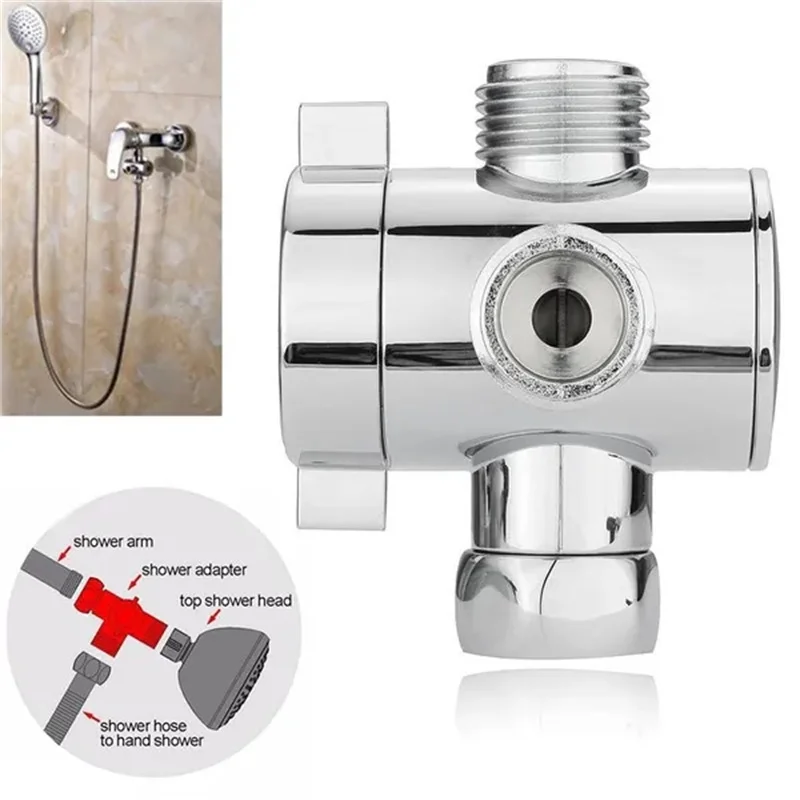 Multifunction 3 Way Shower Head Diverter Valve G1/2 Three Function Switch Adapter Connector T-adapter For Toilet Bidet Shower