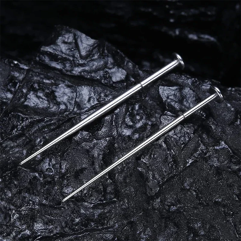 10pcs Insertion Pin Taper Thread Pin Labret Barbell Ear Lip Nose Piercing Taper Earrings Surgical Steel Piercing Connect Tool