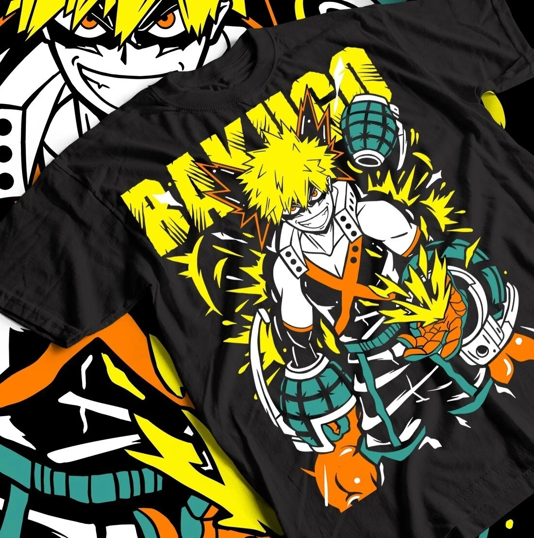 

2025 Short SleeveBakugo Katsuki T-Shirt My Hero Academia MHA Anime Girl Gift Shirt Tee All Size Fans Loose Cotton Top