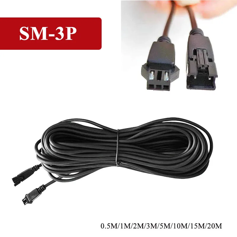SM-3P Male to Female Light Plug Wire Machine Vision Light Source Extension Cable Double Headed LED Connection Line 0.5M-10M