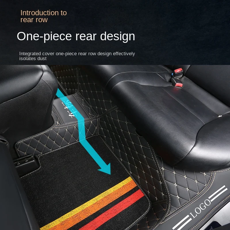 Fully Enclosed Dedicated Leather Double-Layer Chenille Silk Floor Mat [Thousands of Models Special Car Customization]]