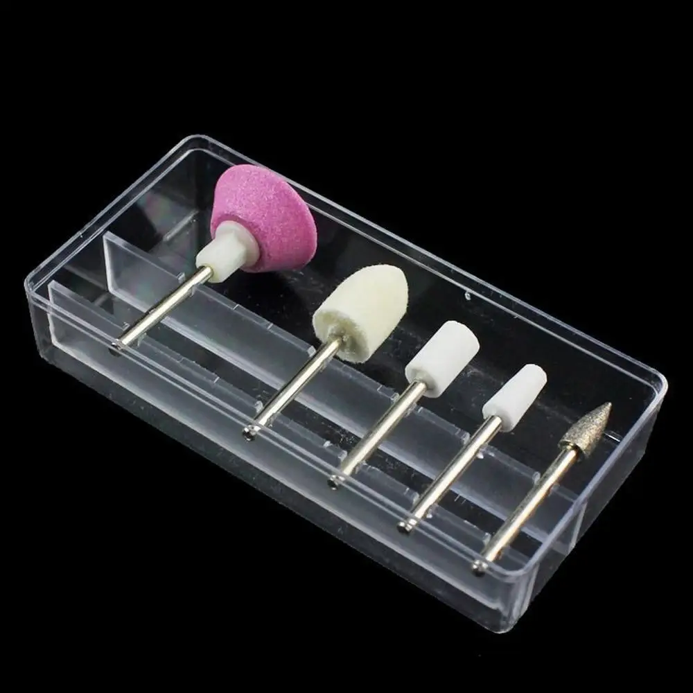 5 Pcs Ceramic Diamond Nail Drill Bits Set Milling Cutter Manicure Machine Nail Accessories Electric Nail Files Nail Art Tools