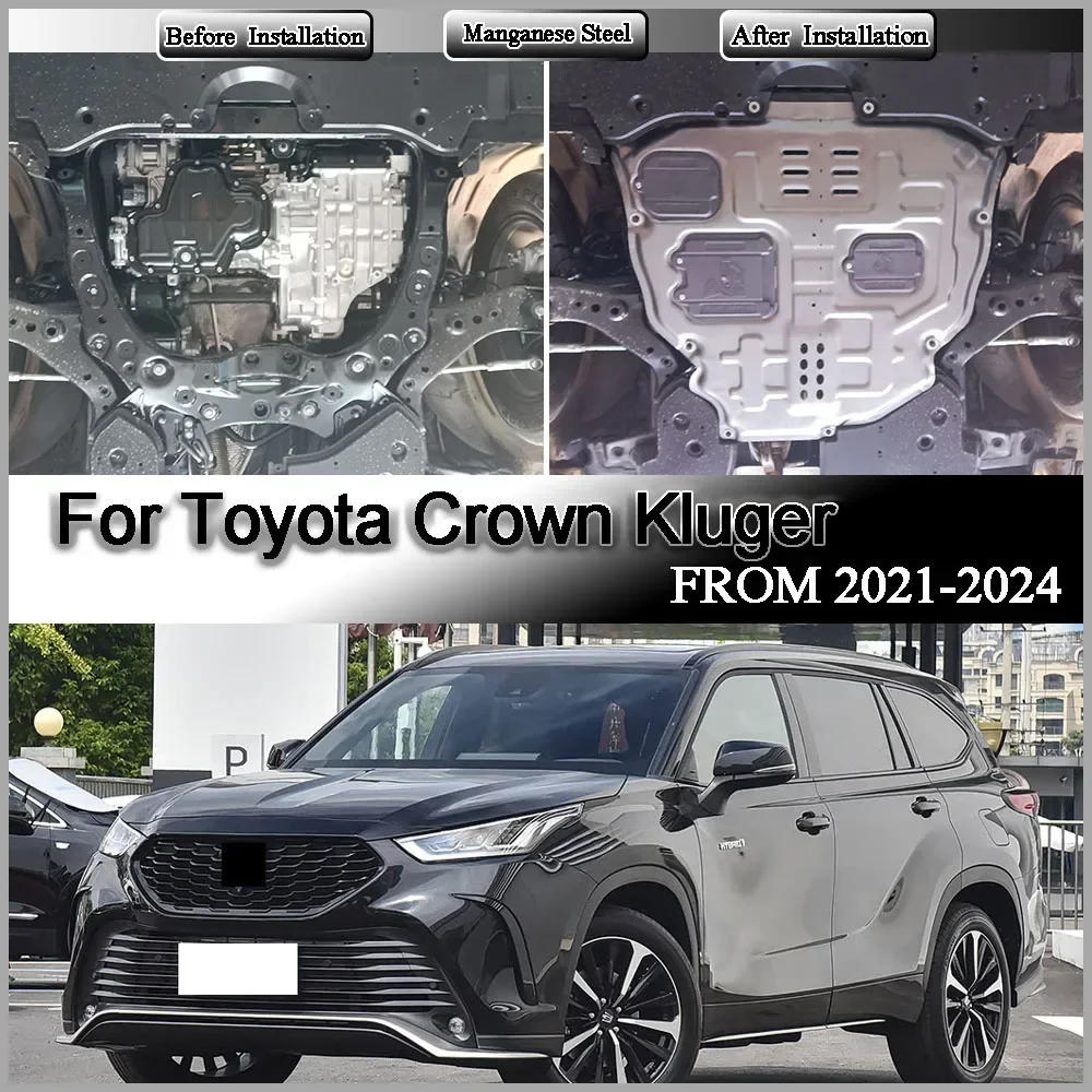 For Toyota Crown Kluger 2021-2024 2.5L Aluminum Alloy Chassis Guard Bottom Protector Engine Protector Chassis Anti-Skid Plate