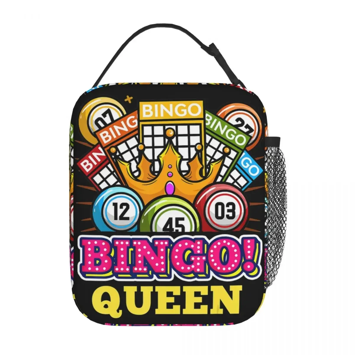 Custom Bingo Queen Lunch Bag Men Women Cooler Warm Insulated Lunch Box for Adult Office