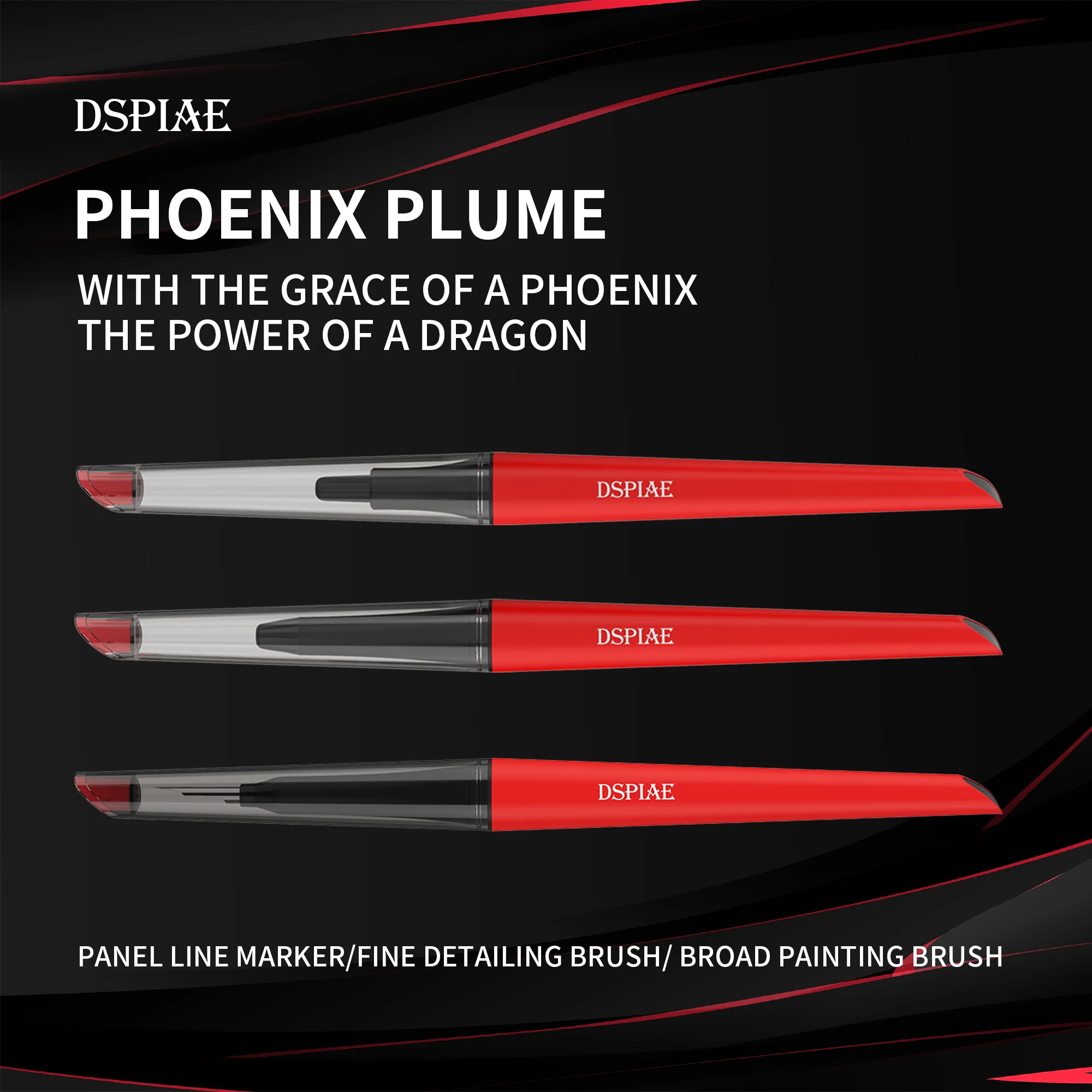 Dspiae-painel Liner Marker Brush para Model Making Gundam Detalhamento Fino Pintura Ampla Gundam Hobby Ferramenta Faça Você Mesmo Pt-pl & tb & fb
