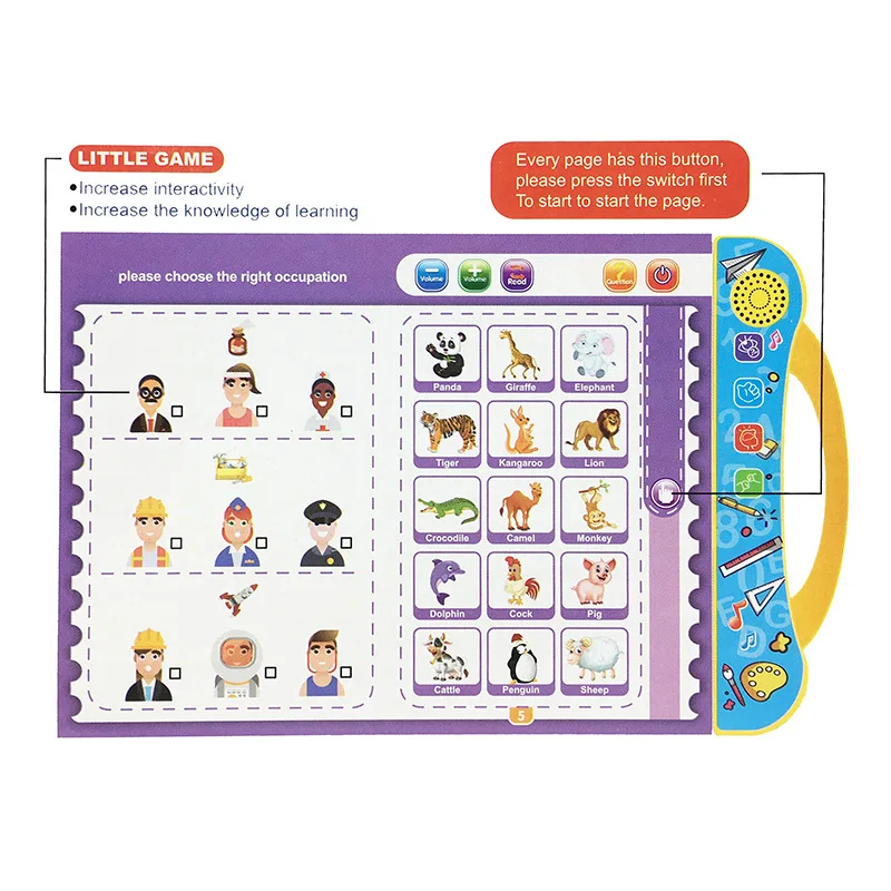 English Finger Reading Children's Voice Book Smart Learning Toys E-book Early Education Smart Scrabble Letters  Abc