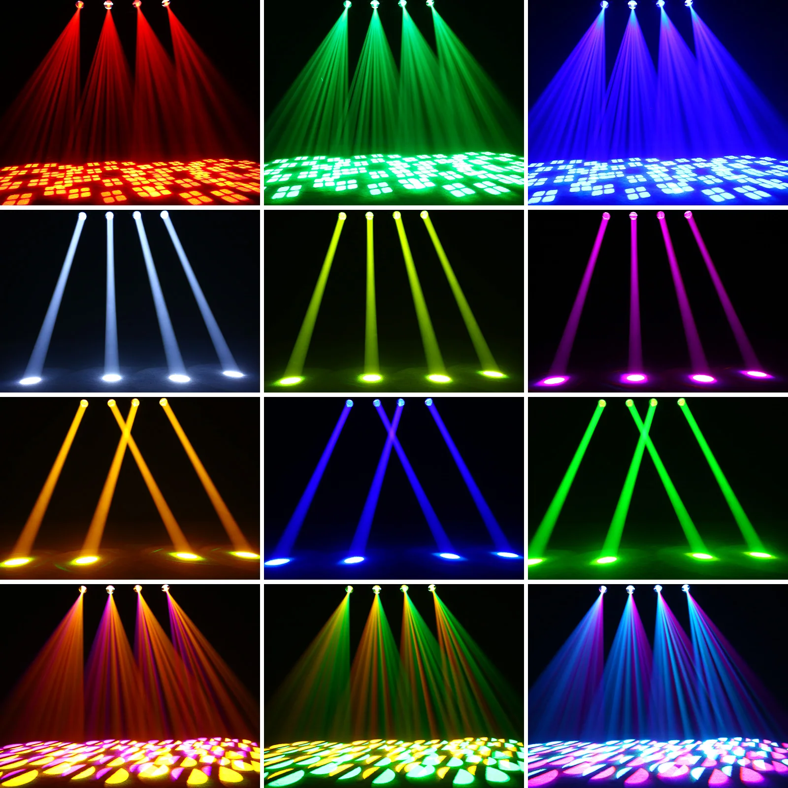 Yiflamefly 150W Moving Head LED DMX512 Spot Beam RGBW Wash GOBO 18 Prism Dj Disco Stadium Party Light for Wedding Light Show Bar