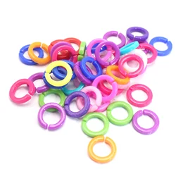 100 Mixed Color Acrylic Round Linking Rings Open Chain Beads 16mm Connector For Necklace Bracelet