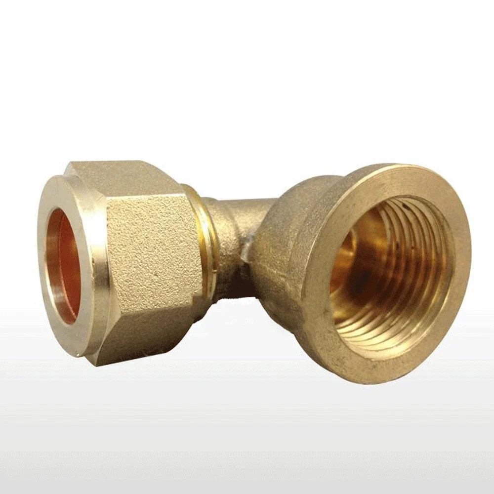 Encaixe de compressão para tubo de 22mm, Latão Virola União, BSPP Fêmea Rosca Cotovelo, Ferrule-Type Joint, Água, Gás, Combustível