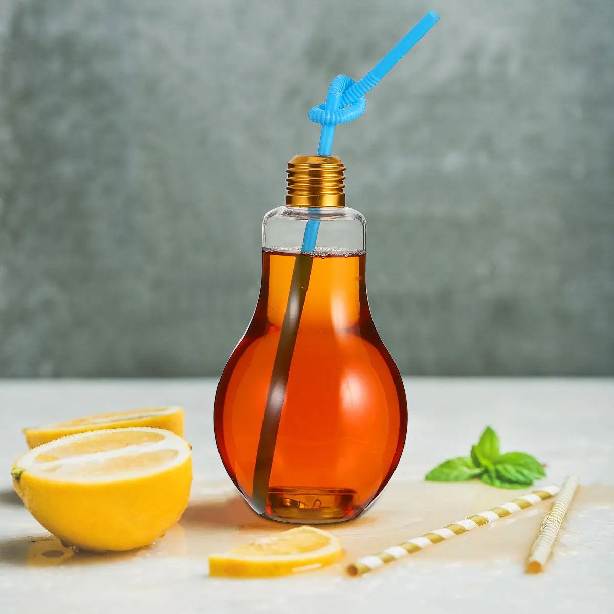 10 Stuks 300Ml Lampfles Milieuvriendelijke Huisdier Plastic Herbruikbare Drankcontainer Voor Sap Melk Thee Led Lit Party Favor