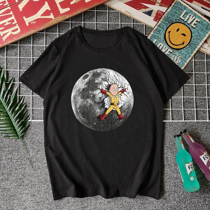 

Summer New Japanese Anime One Punch Superman TShirt Male Saitama Teacher Short Sleeve Student Casual Large Size Half Sleeve Tide