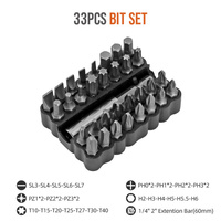 Hi-Spec 8/33pc Screwdriver Bits Phillips Hexagon Shank Anti Slip Screwdriver Bits S2 Slotted Tamper Proof Torx Security Bit Set