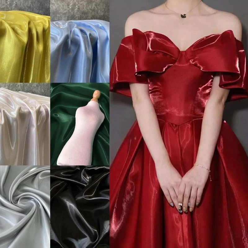 

Shiny Liquid Gloss Organza Mesh Fabric Smooth Flowing High End Wedding Dress Evening Gown Designer Couture Material Clothing