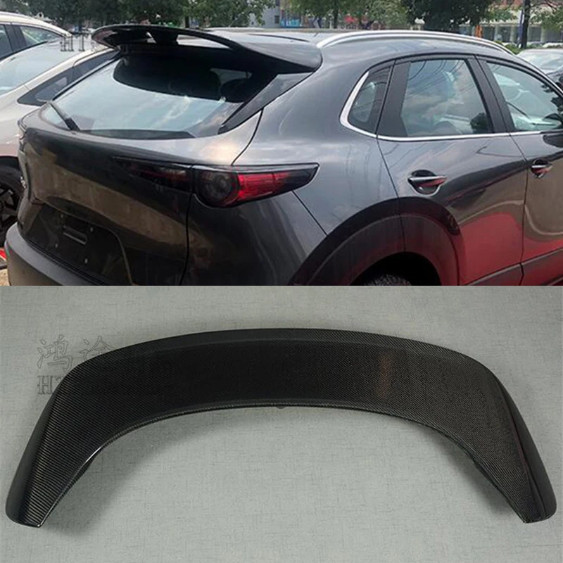 For Mazda CX-30 Real Carbon Fiber Roof Spoiler Wing Car Rear Window Accessories Body Kit Tail FIN CX30 Special 2020 2021 2022